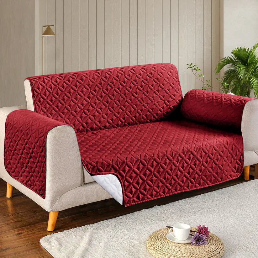 Ultrasonic Sofa Cover  - Maroon