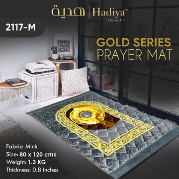 Gold Series Prayer mat Printed Jaye-Nemaaz (Silver Gold)