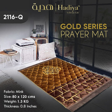 Gold Series Prayer mat Printed Jaye-Nemaaz (Gold)