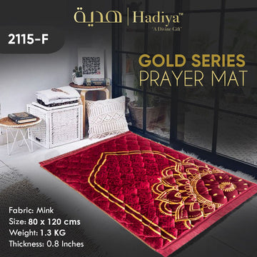 Gold Series Prayer mat Printed Jaye-Nemaaz (Red Flower)