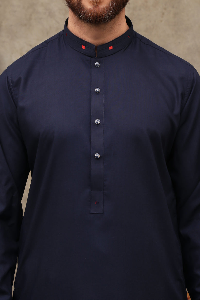 Special Navy Blue Wash & Wear Unstitched Suit MF-05